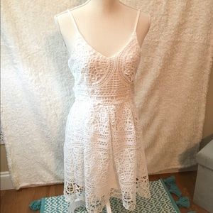 White Rebellion dress with crochet detail. NWOT